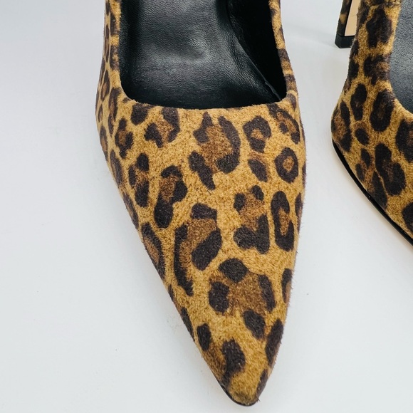 NWOT Good American Leopard Print Suede Leather Pump size 4 - Picture 14 of 15
